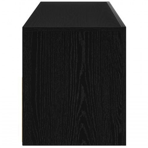 Sengebord med LED lys sort egetræ 60x35x40 cm konstrueret træ
