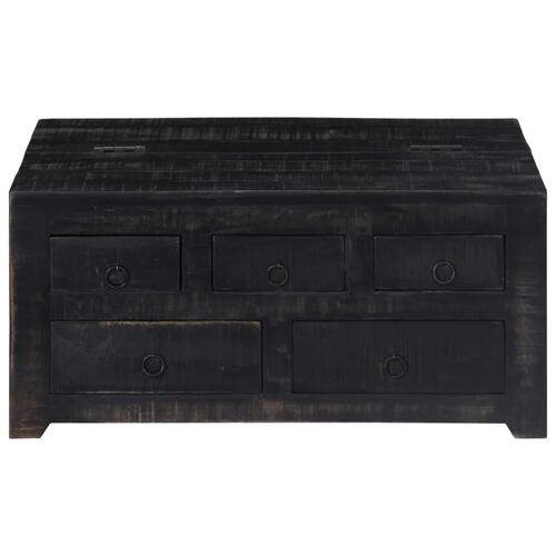 Sofabord 65 x 65 x 30 cm massivt mangotræ sort