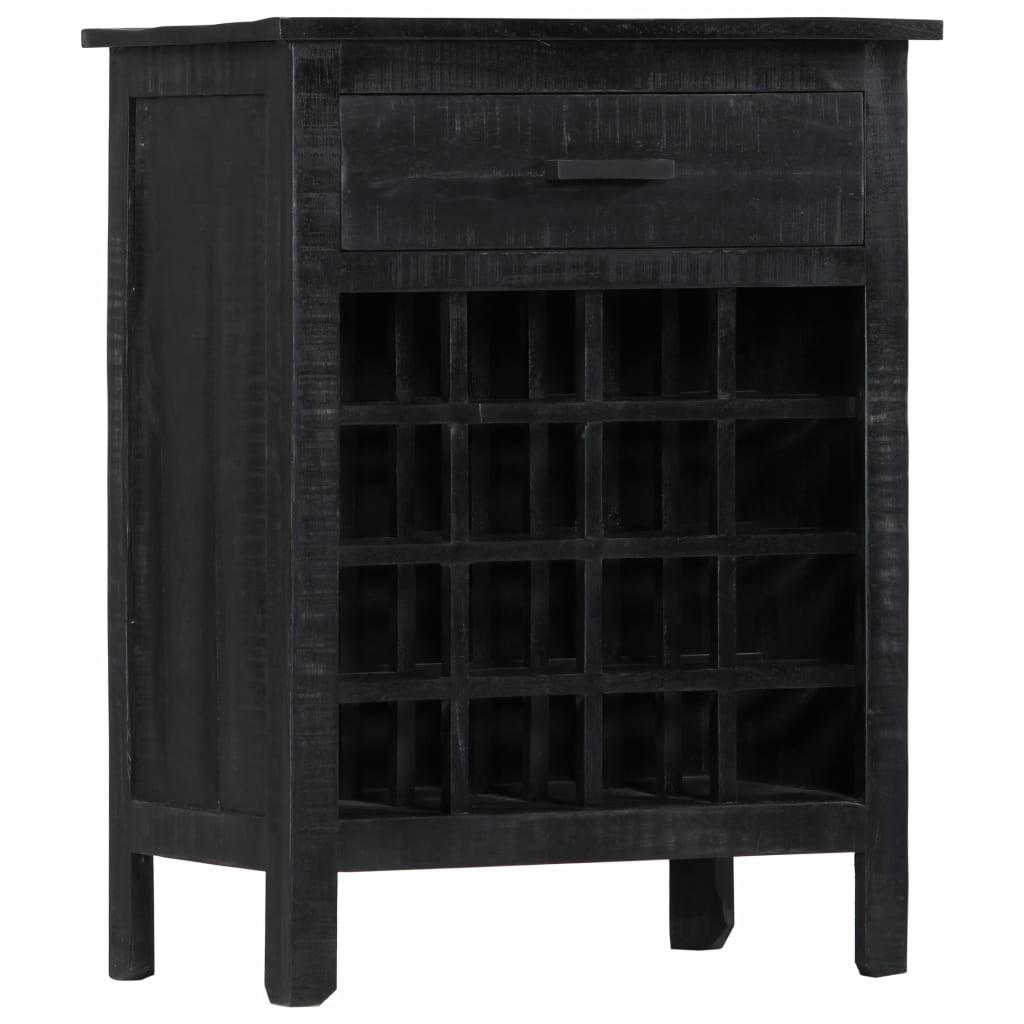 Vinreol 56 x 35 x 75 cm massivt mangotræ sort
