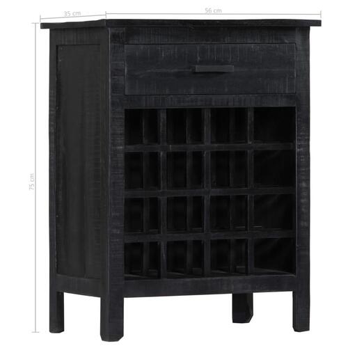 Vinreol 56 x 35 x 75 cm massivt mangotræ sort