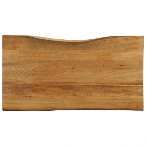 Bordplade i massivt mangotræ med naturlig kant - 100 x 60 x 3,8 cm
