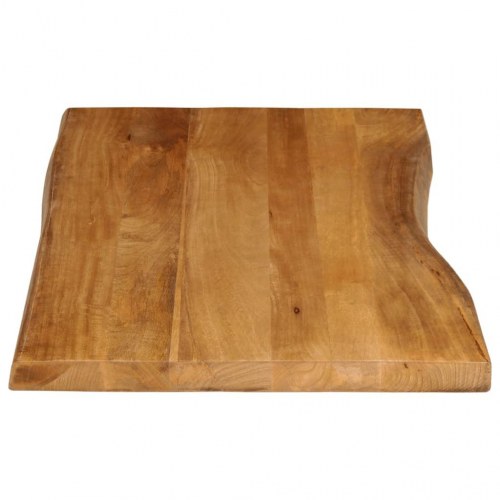 Bordplade i massivt mangotræ med naturlig kant - 100 x 60 x 3,8 cm