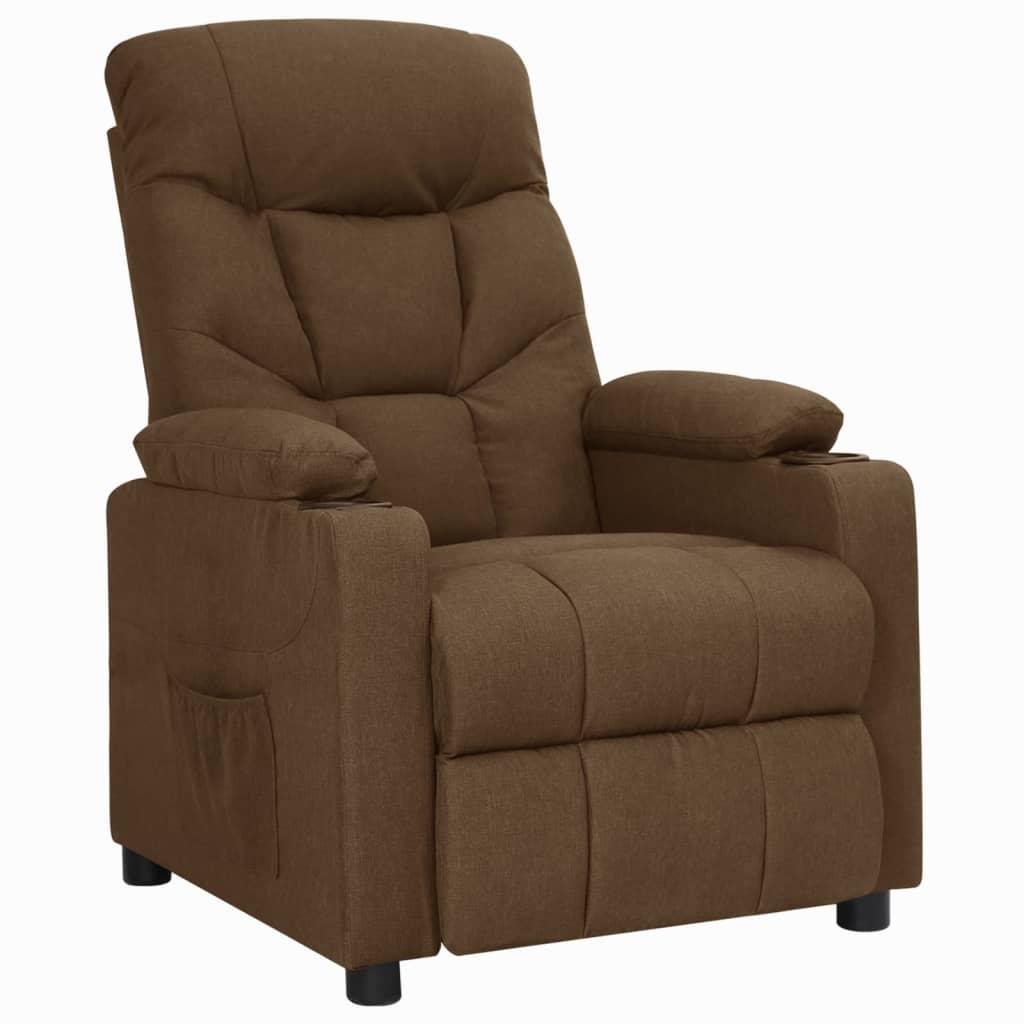 Lænestol i stof - brun, manuel recliner