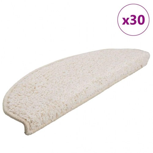 Trappemåtter 30 stk. halvrunde 65 x 21 x 4 cm - hvid