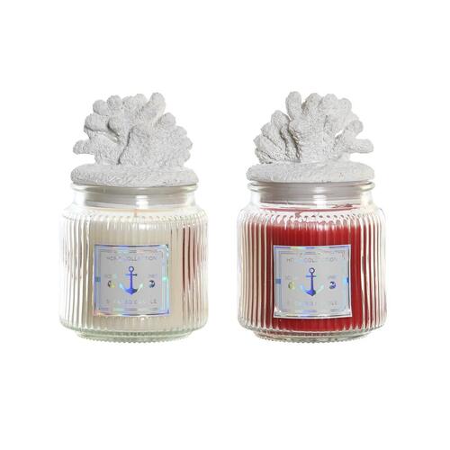 Duftlys DKD Home Decor Koral Middelhavet 430 g (2 enheder)