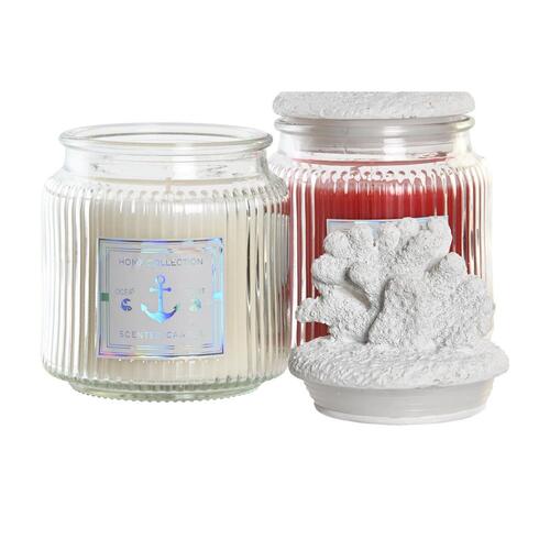 Duftlys DKD Home Decor Koral Middelhavet 430 g (2 enheder)