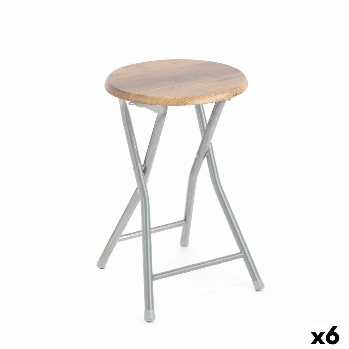 Taburet Confortime Træ Metal 30 X 30 X 46 Cm 6 Enheder