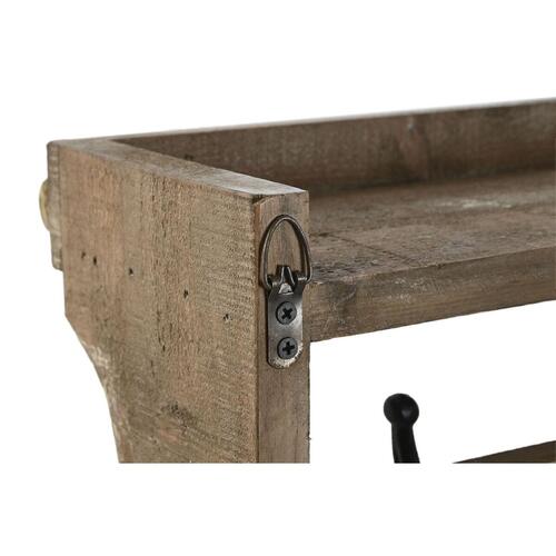 Knagerække til væggen Home ESPRIT Brun Sort Træ Metal 67 x 17 x 27 cm