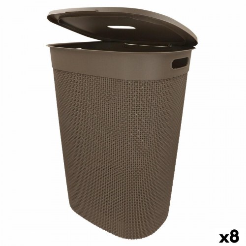 Curver vasketøjskurv brun plastik 55 l - 8 stk.