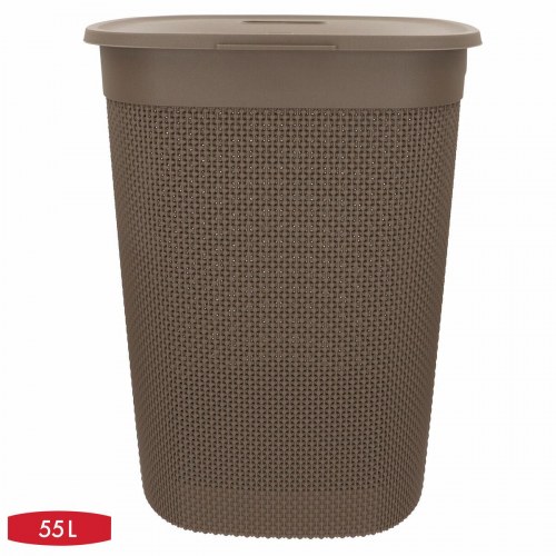 Curver vasketøjskurv brun plastik 55 l - 8 stk.