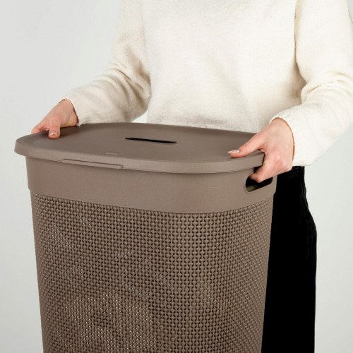 Curver vasketøjskurv brun plastik 55 l - 8 stk.