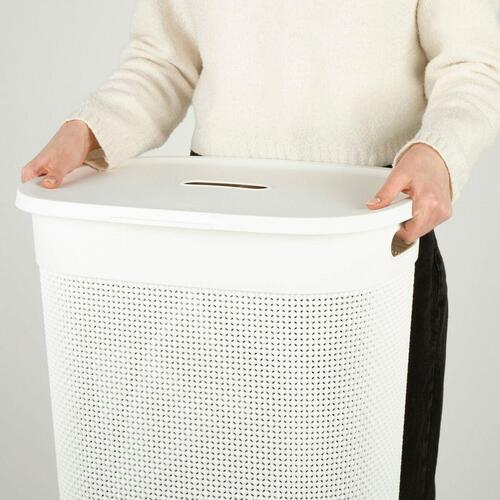 Vasketøjskurv Curver Hvid Plastik 55 L 44 x 61 x 35 cm (8 enheder)
