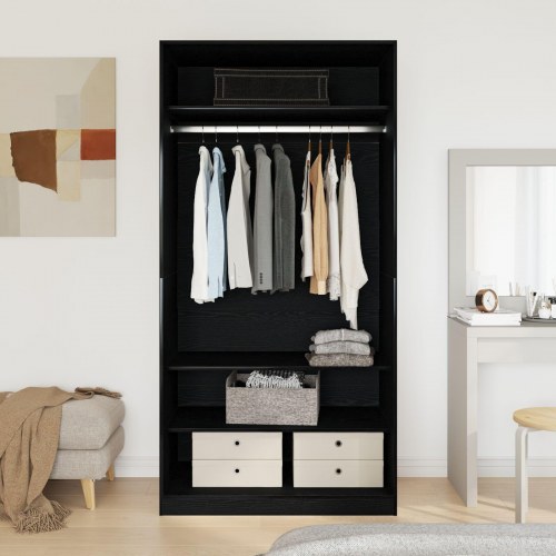 Garderobe i sort eg 100x50x200 cm lavet af træ