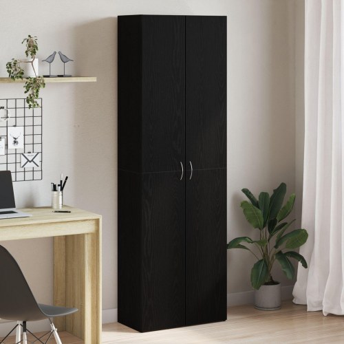 Kontorskab i Sort Eg 60x32x190 cm i konstrueret træ