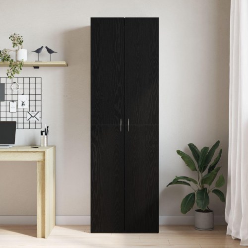 Kontorskab i Sort Eg 60x32x190 cm i konstrueret træ