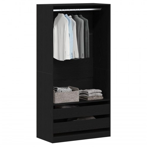 Garderobe i Sort Eg 100x50x200 cm i Konstrueret Træ