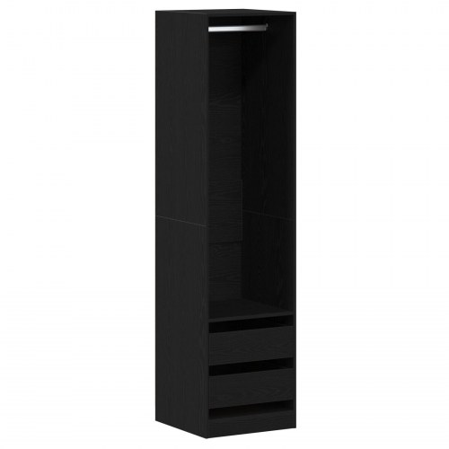 Garderobe Sort Eg 50x50x200 cm Bygget i Træ
