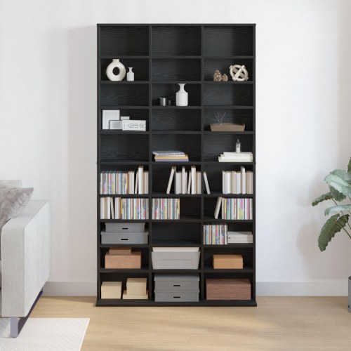 CD-reol Sort Eg 101x23x177,5 cm Konstrueret Træ