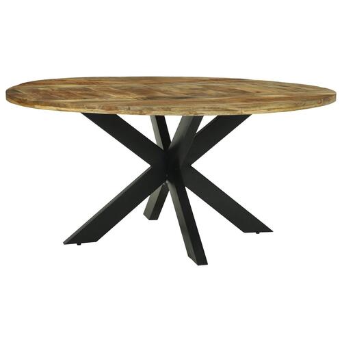 Spisebord Rundt Ø160x76 cm Massivt Træ Groft Mangotræ