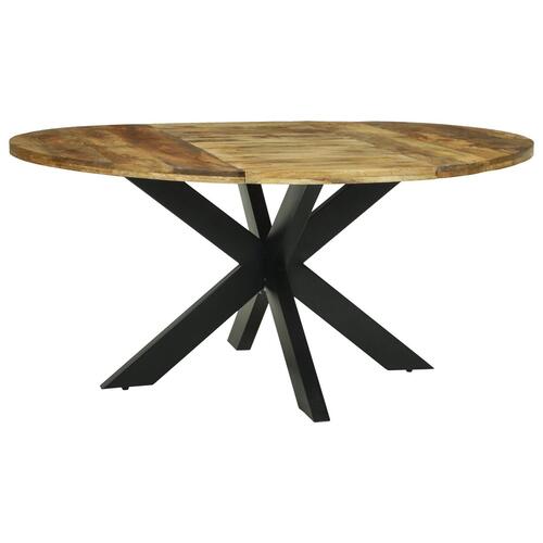 Spisebord Rundt Ø160x76 cm Massivt Træ Groft Mangotræ