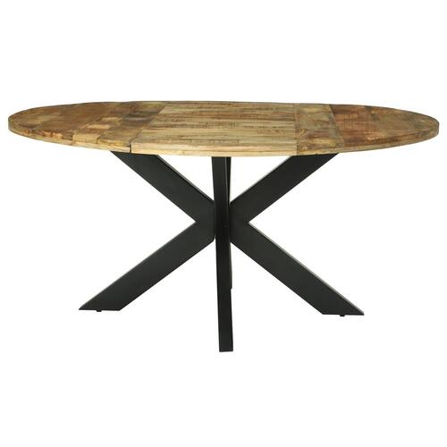 Spisebord Rundt Ø160x76 cm Massivt Træ Groft Mangotræ