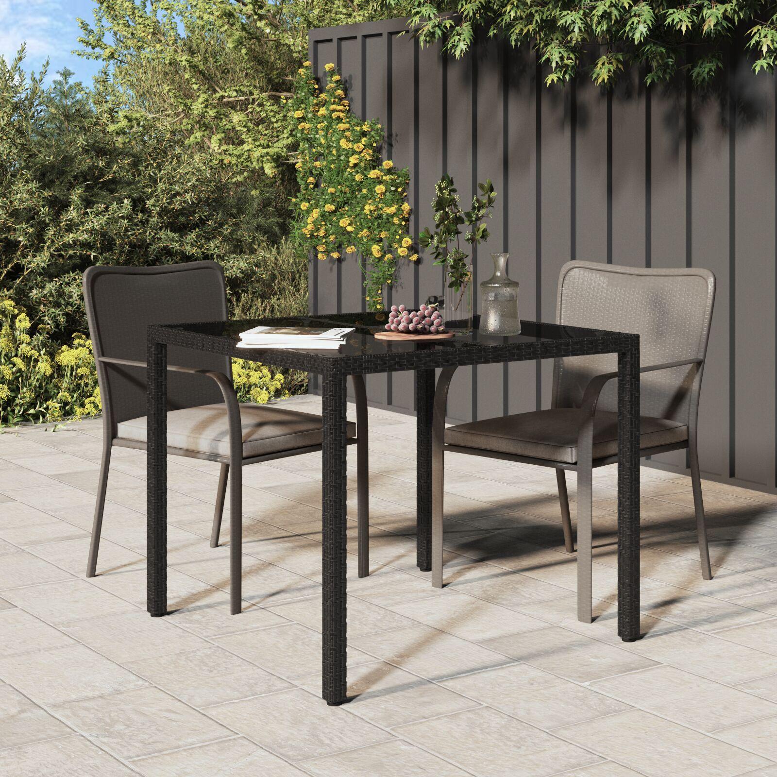 Have Spisebord Sort 90 x 90 x 75 cm Poly rattan