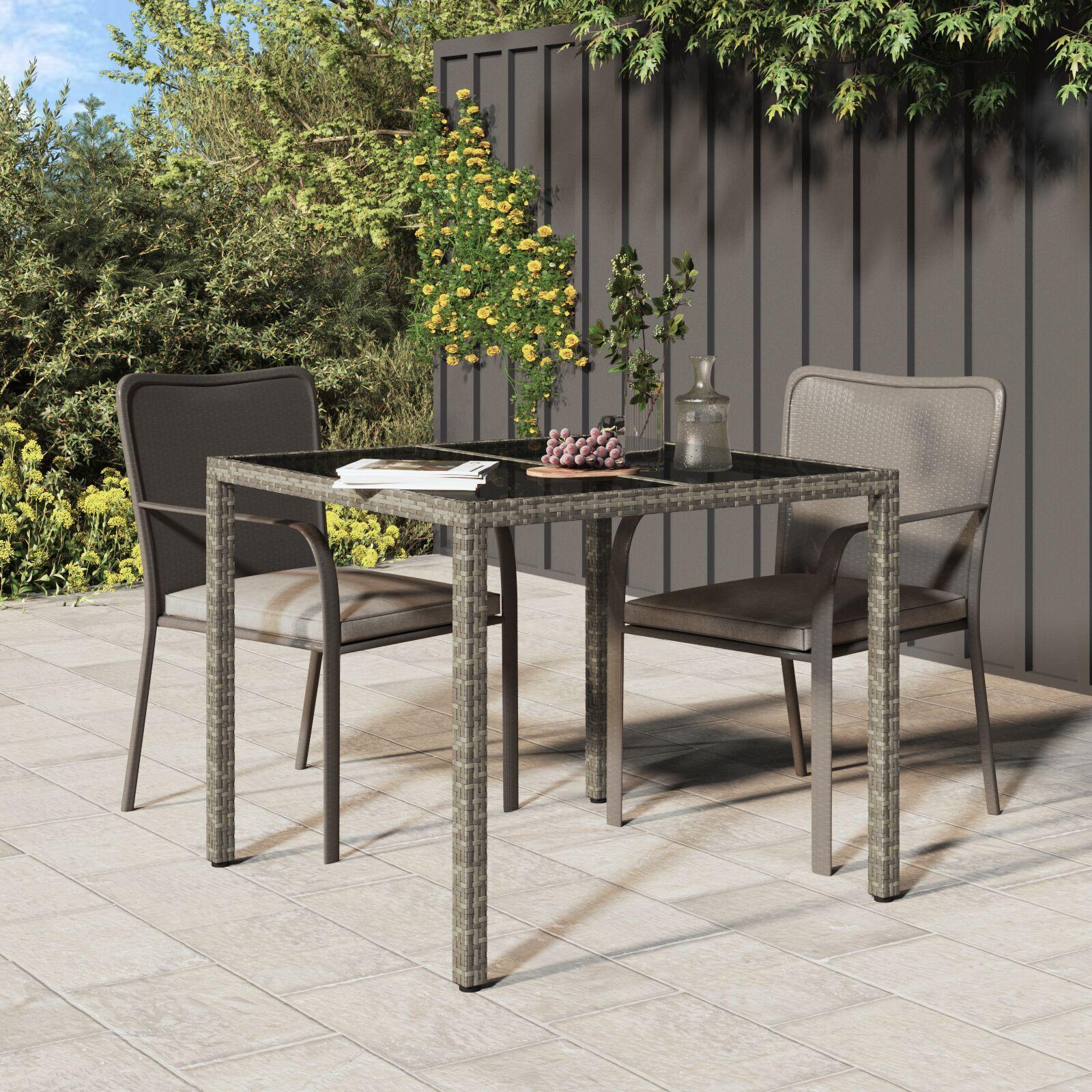 Have Spisebord Grå 90 x 90 x 75 cm Poly rattan