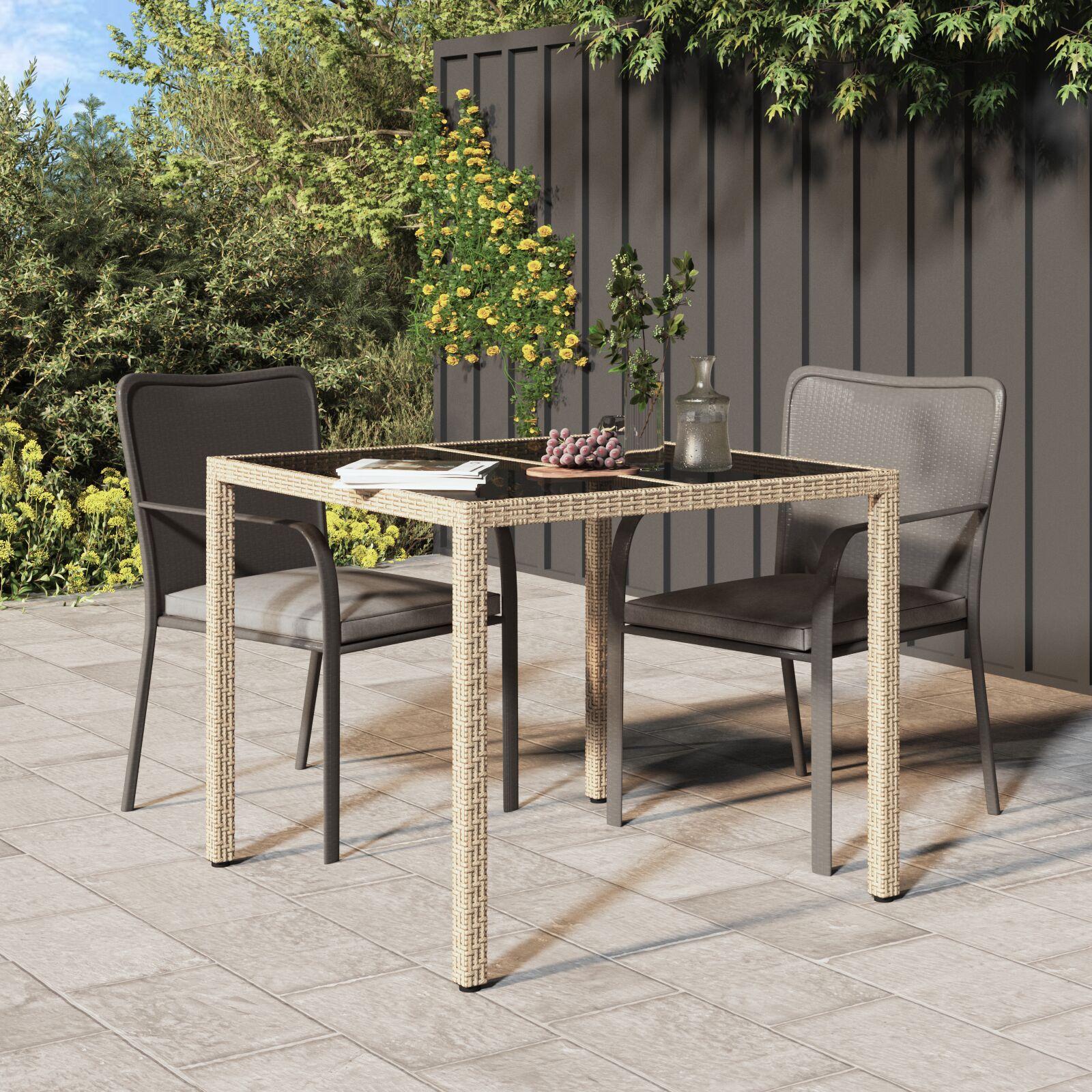 Have Spisebord Beige 90 x 90 x 75 cm Poly rattan