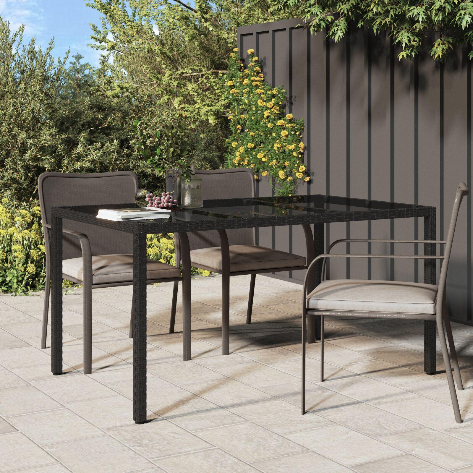 Have spisestuebord Sort 150x90x75 cm Polyrattan