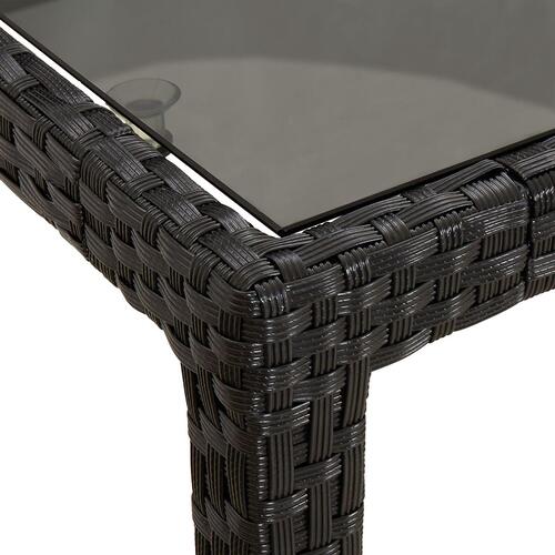 Have spisestuebord Sort 150x90x75 cm Polyrattan