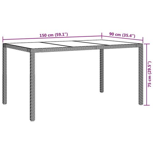 Have spisestuebord Sort 150x90x75 cm Polyrattan