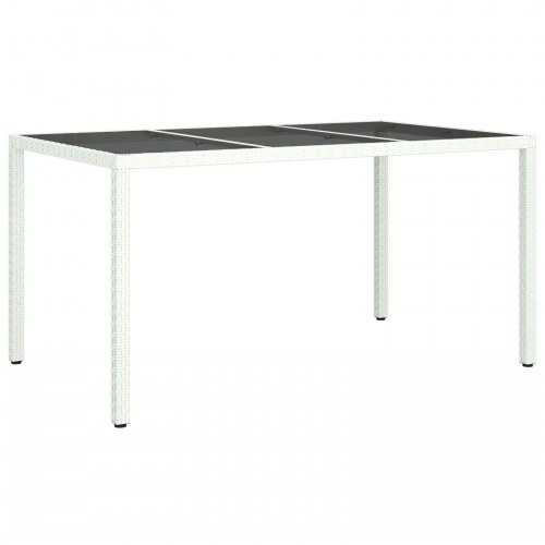 Have-spisebord Hvid 150x90x75 cm Polyrattan