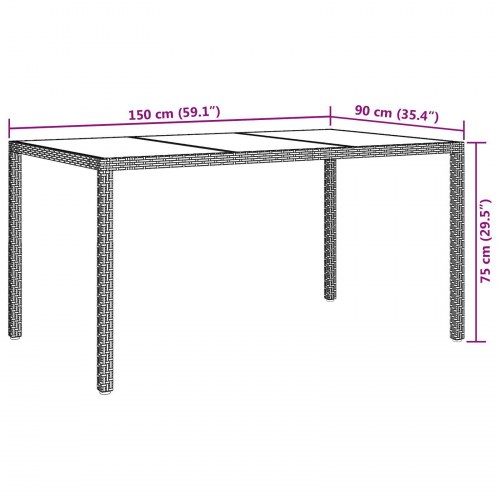 Have-spisebord Hvid 150x90x75 cm Polyrattan