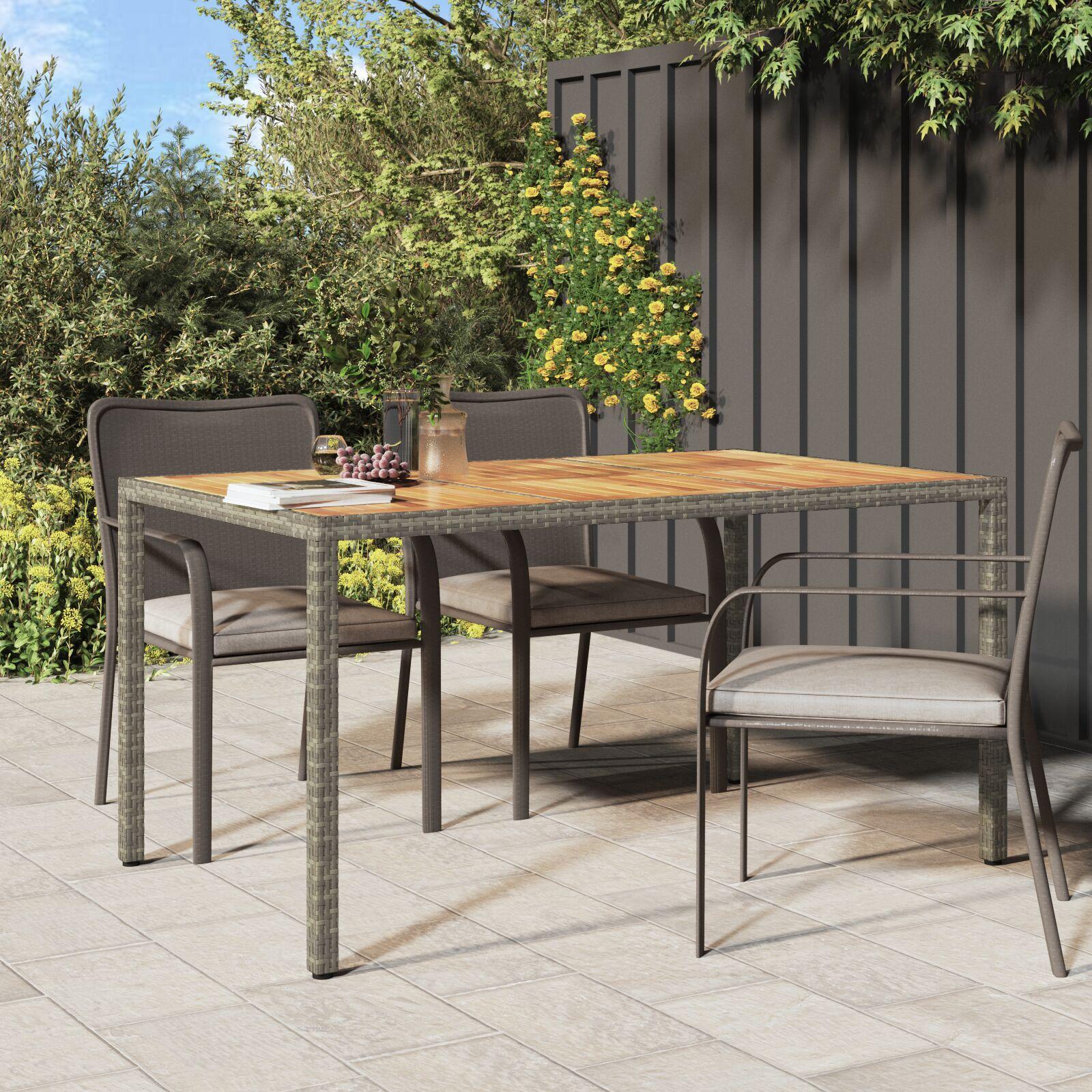 Have Spisebord Grå 150 x 90 x 75 cm Poly rattan