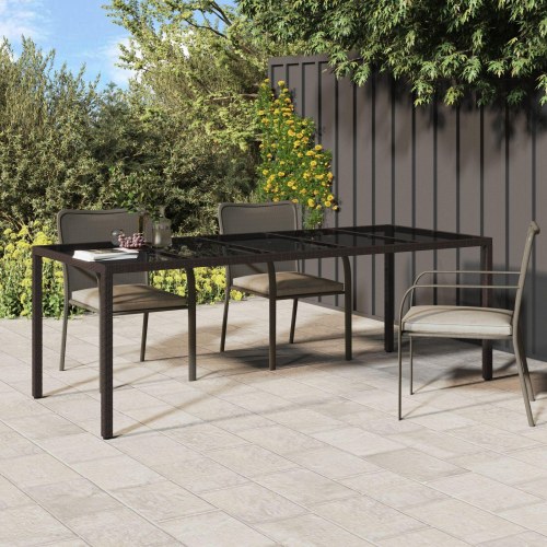 Have spisebord Brun 250x100x75 cm Poly Rattan