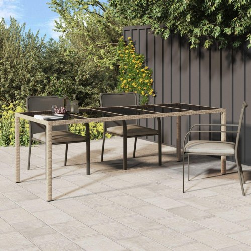 Have Spisebord Beige 250x100x75 cm Poly Rattan