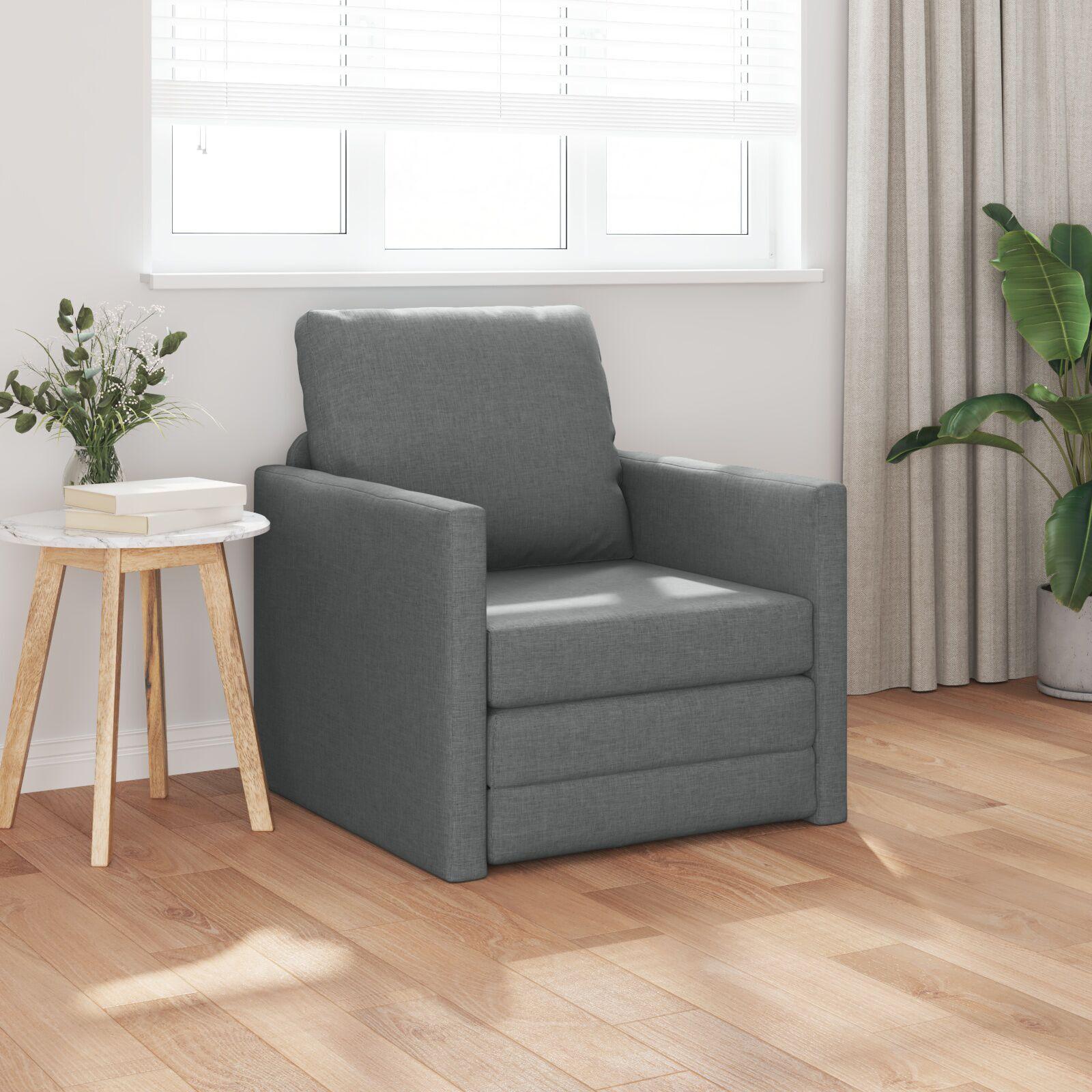 Gulvsovesofa med pude Mørkegrå 74 x 77 x 81 cm Stof
