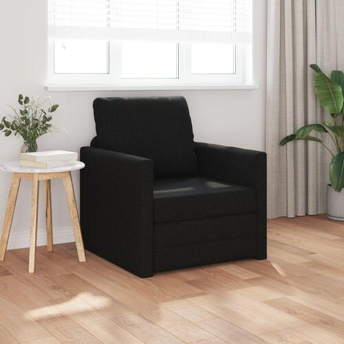 Floor Sofa Bed 2-i-1 Sort 74x77x81 cm Stof