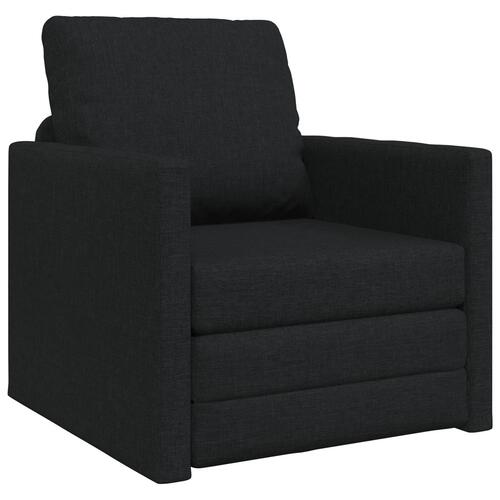 Floor Sofa Bed 2-i-1 Sort 74x77x81 cm Stof