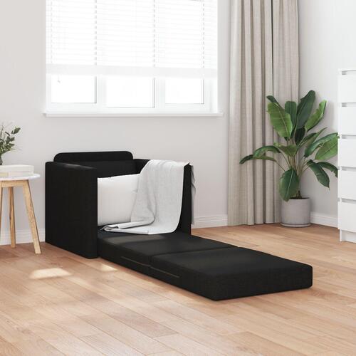 Floor Sofa Bed 2-i-1 Sort 74x77x81 cm Stof