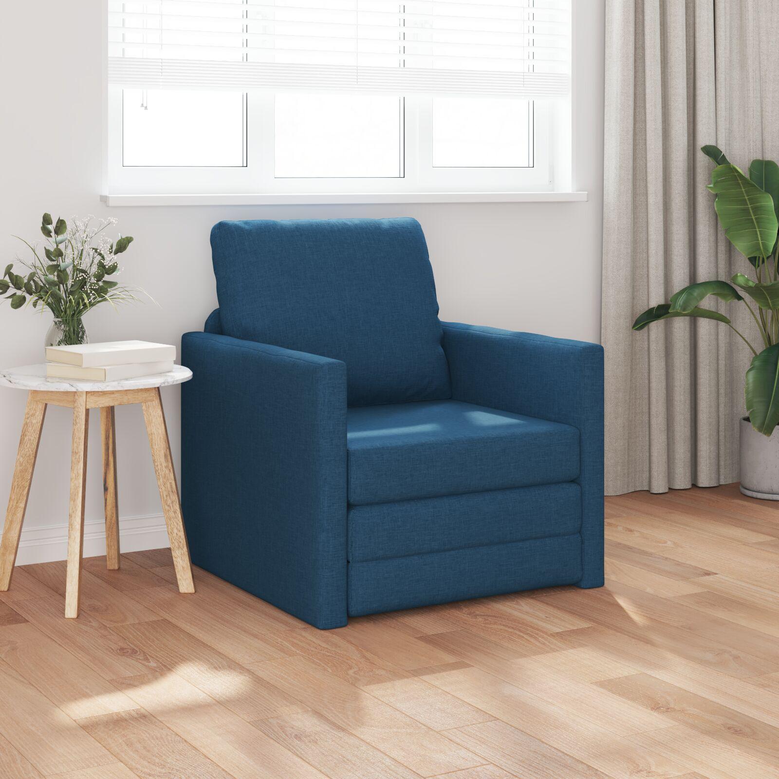 Gulvsovesofa med pude Blå 74 x 77 x 81 cm Stof