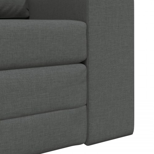 Gulv Sofa Seng 2-i-1 Mørk Grå 98x71x83 cm Stof