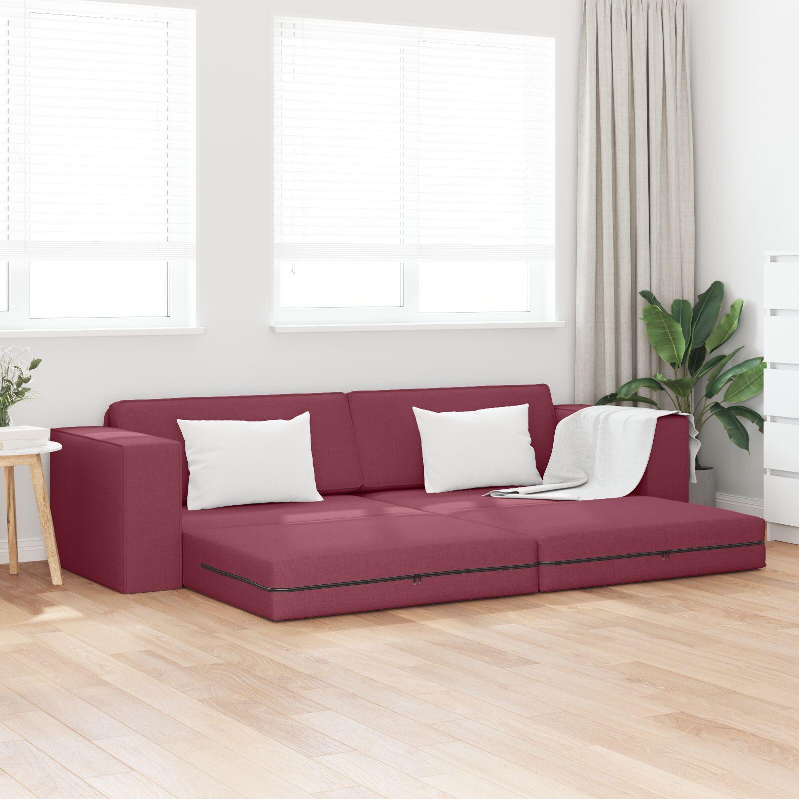 Sovesofa i stof - vinrød, 245 × 78 × 77 cm