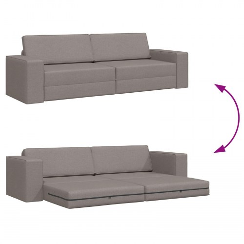 Gulv Sofa Bed 2-i-1 Taupe 245x150x60.5 cm Stof