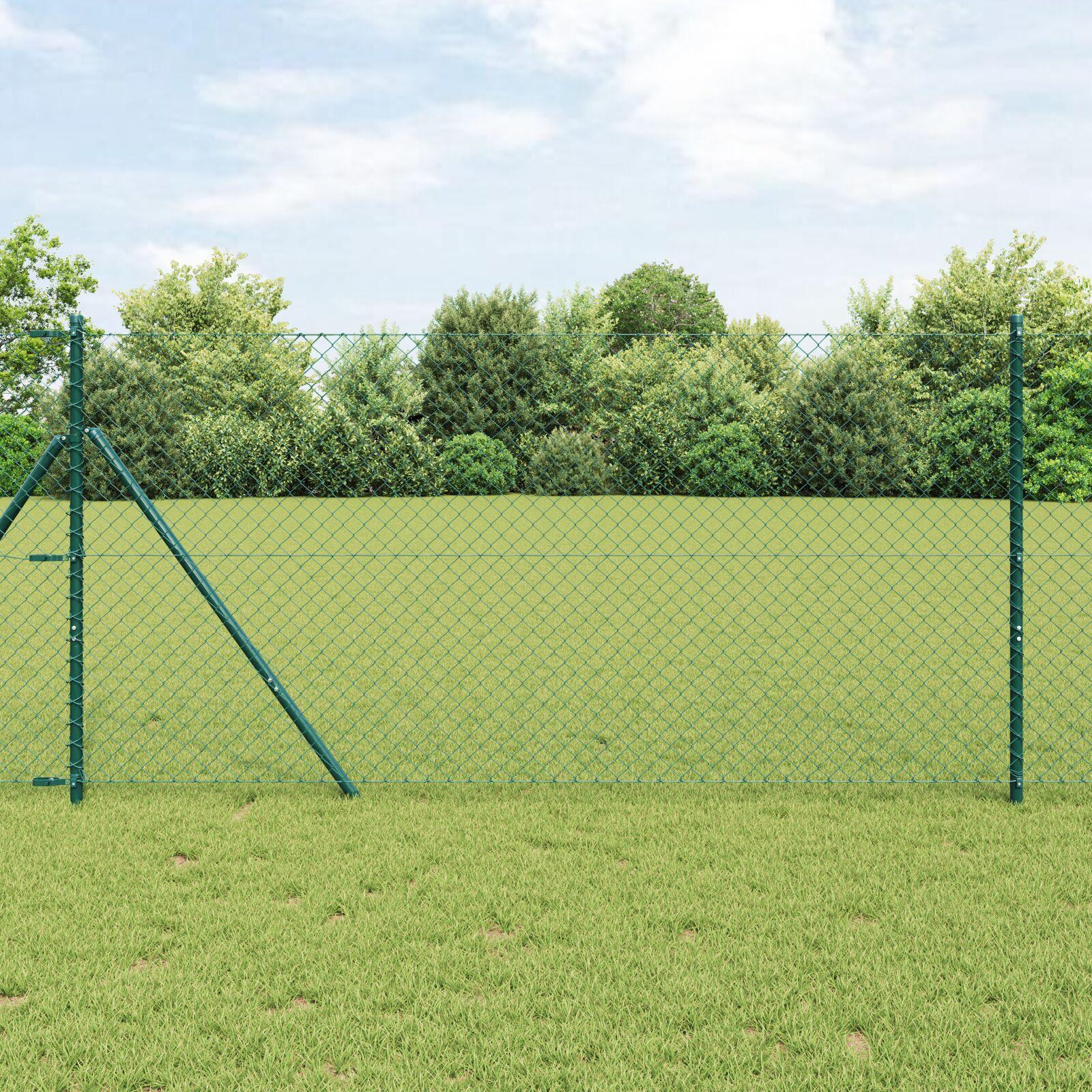Kædelink indhegning Grøn 10 x 1.4 m Stål