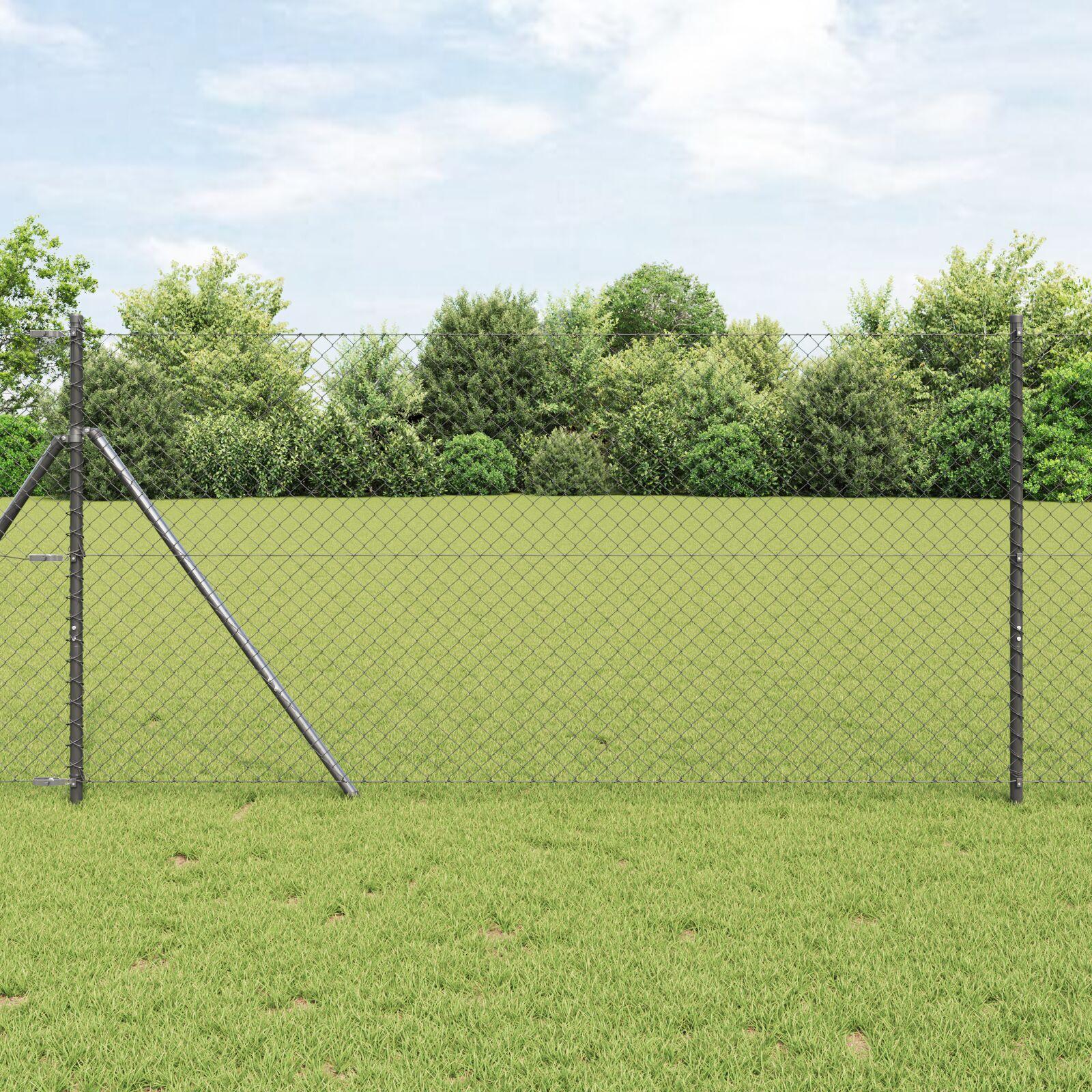 Kædelink hegn 25 × 1 m - stål, grå
