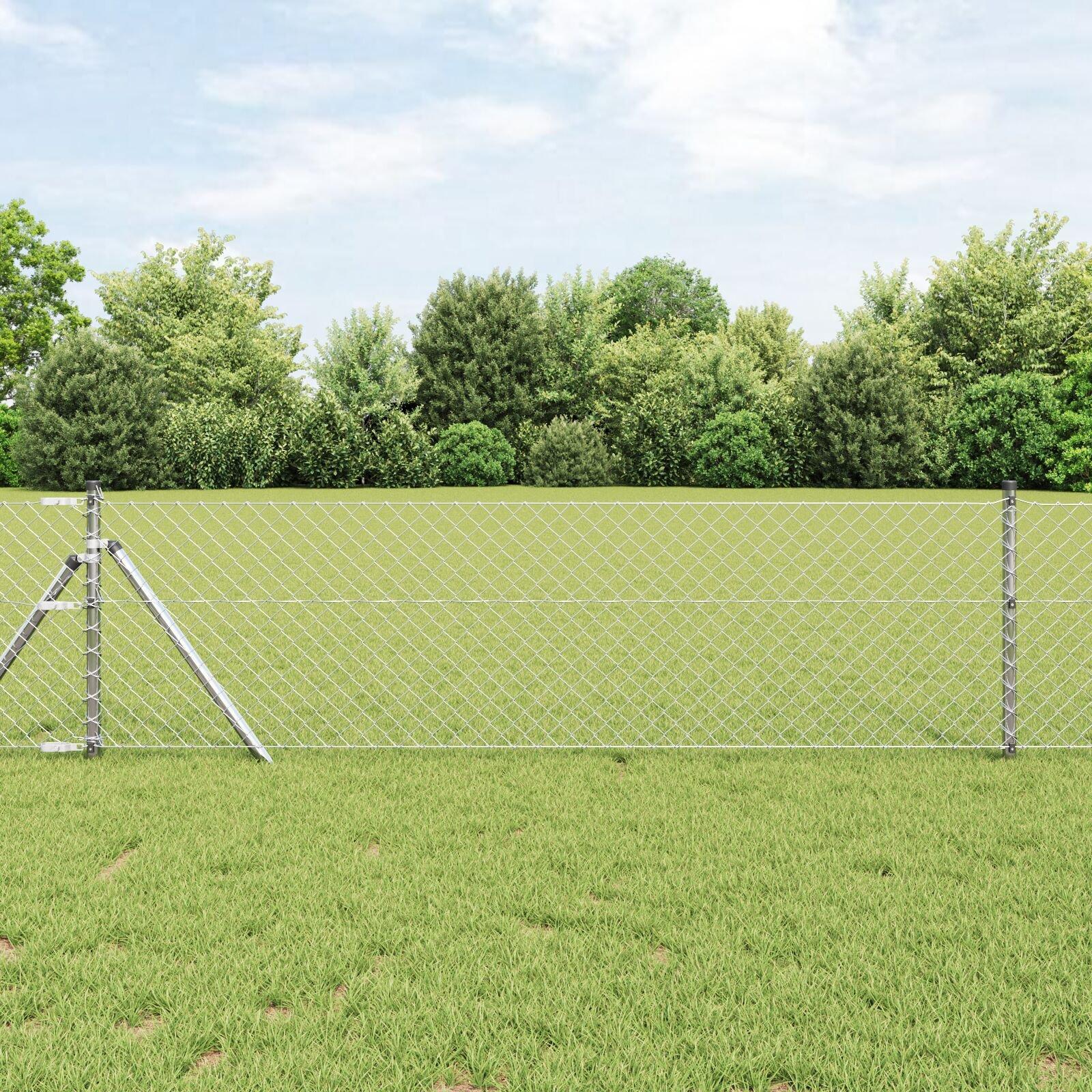 Kædelink hegn 10 × 0,4 m - galvaniseret stål, sølv