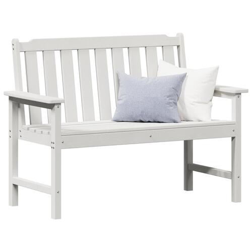 Havebænk Hvid 120 cm HDPE