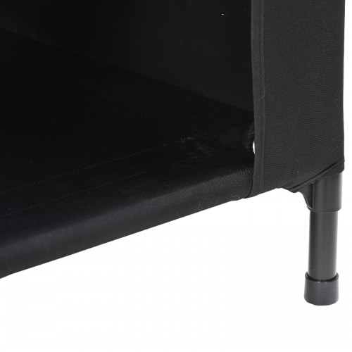 Hundehus Sort Oxford stof og stål