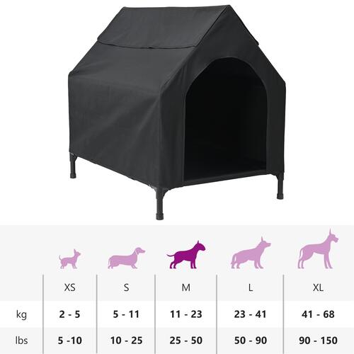 Hundehus Sort Oxford Stof og Stål